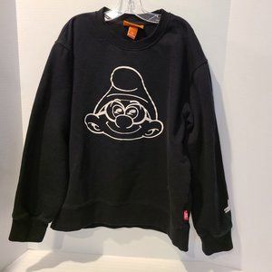 Unisex XL-Smurfs Sweatshirt by Rich Cotton-Black-Drunk-Overhang-Dizzy-Streetwear